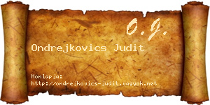 Ondrejkovics Judit névjegykártya